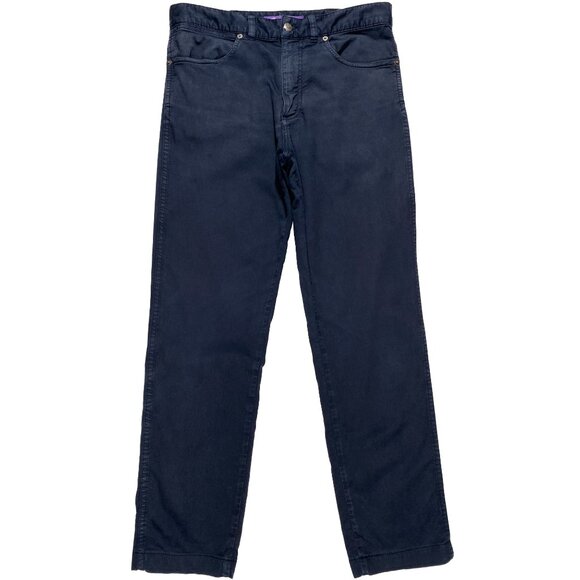 Ralph Lauren Purple Label Classic Slim Fit Stretch Chino Pants Navy mens 32x27.5 - Picture 1 of 12